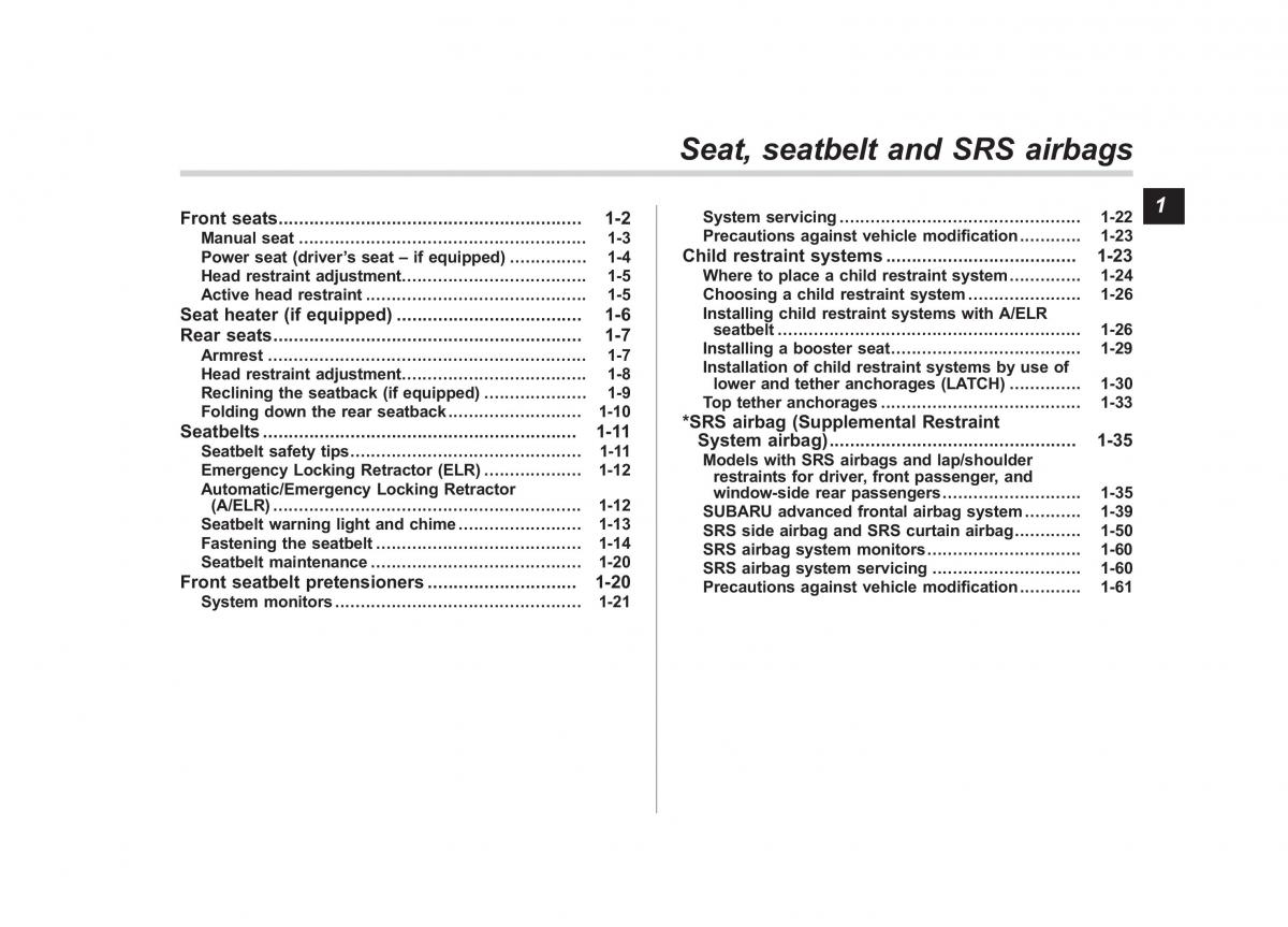 Subaru Forester III 3 owners manual / page 24