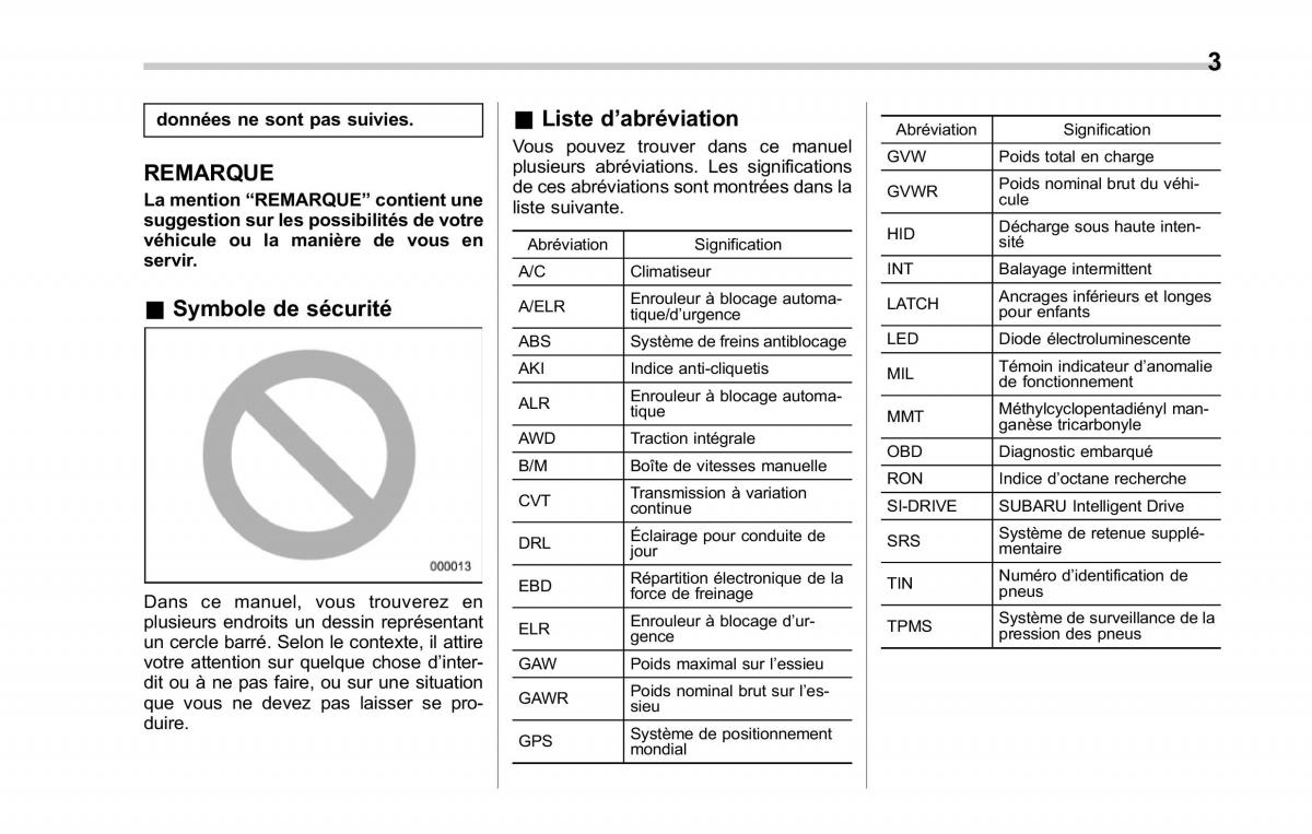 manual  Subaru Forester IV 4 manuel du proprietaire / page 8