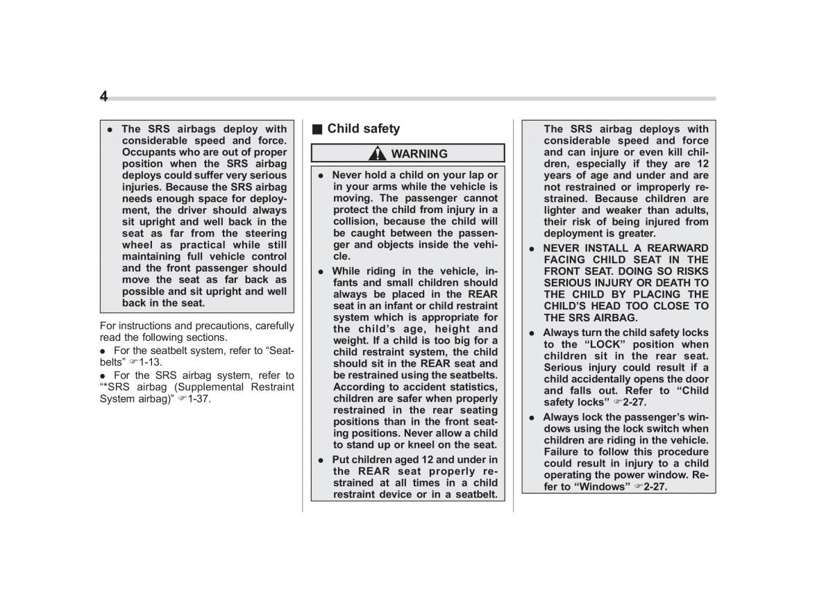 Subaru Forester IV 4 owners manual / page 7