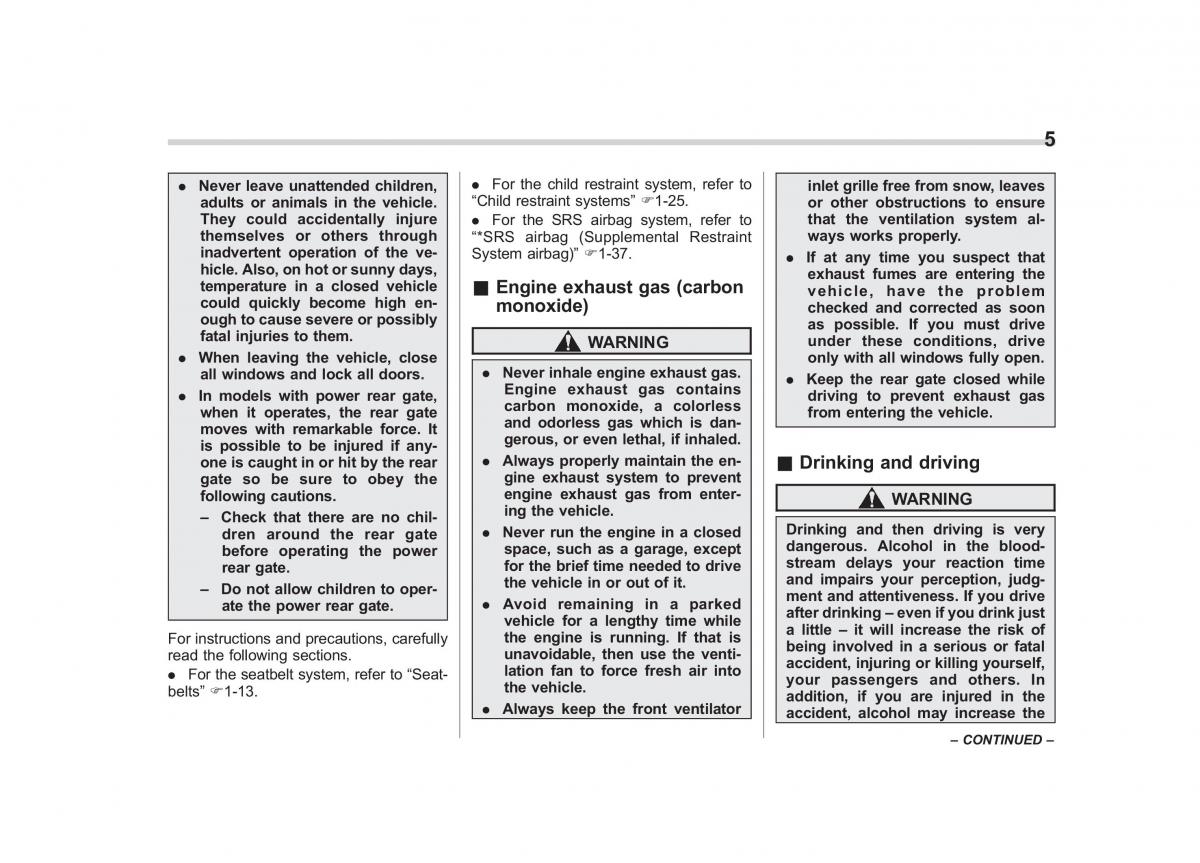 manual  Subaru Forester IV 4 owners manual / page 8