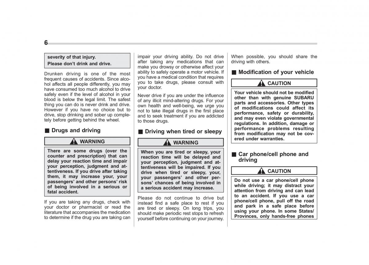 manual  Subaru Forester IV 4 owners manual / page 9