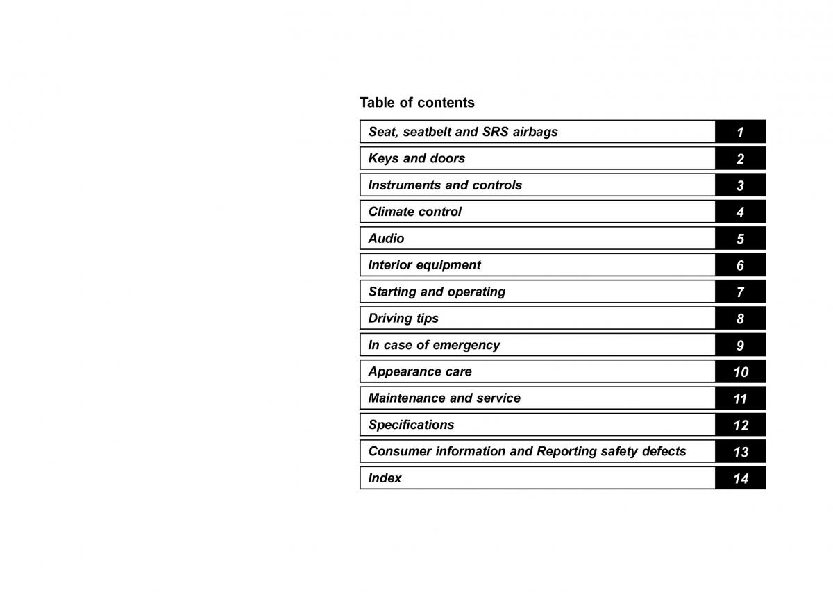 manual  Subaru Forester IV 4 owners manual / page 12