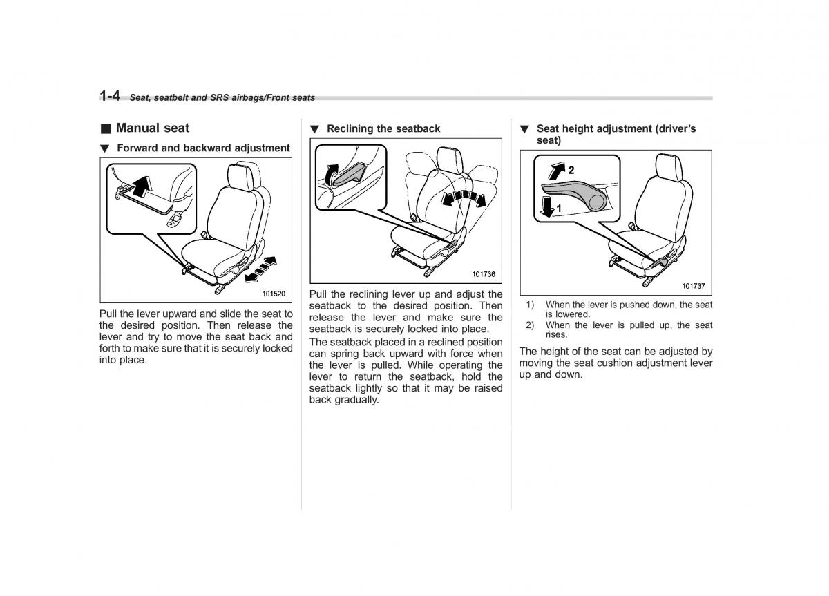 manual  Subaru Forester IV 4 owners manual / page 31