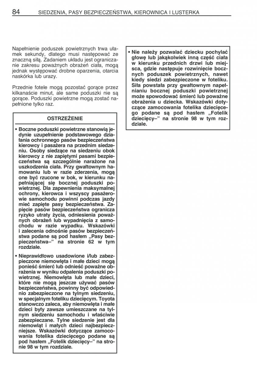 Toyota Corolla IX 9 E120 E130 E12 instrukcja obslugi / page 91