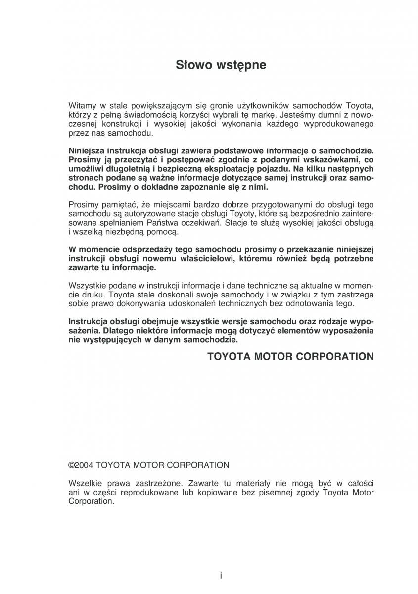 instrukcja obsługi Toyota Corolla Toyota Corolla IX 9 E120 E130 E12 instrukcja / page 2