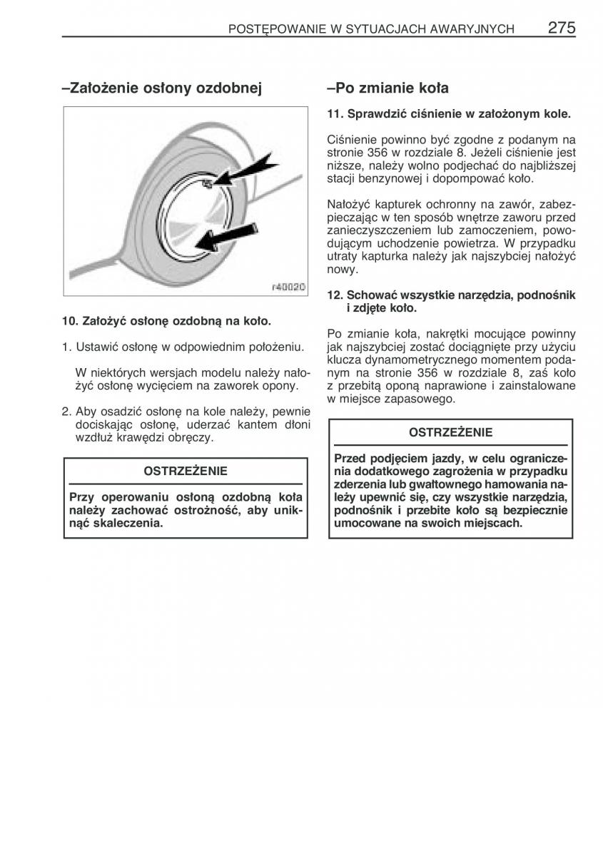 instrukcja obsługi Toyota Corolla Toyota Corolla IX 9 E120 E130 E12 instrukcja / page 282