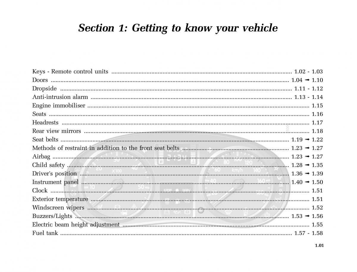 Renault Master II 2 owners manual / page 6