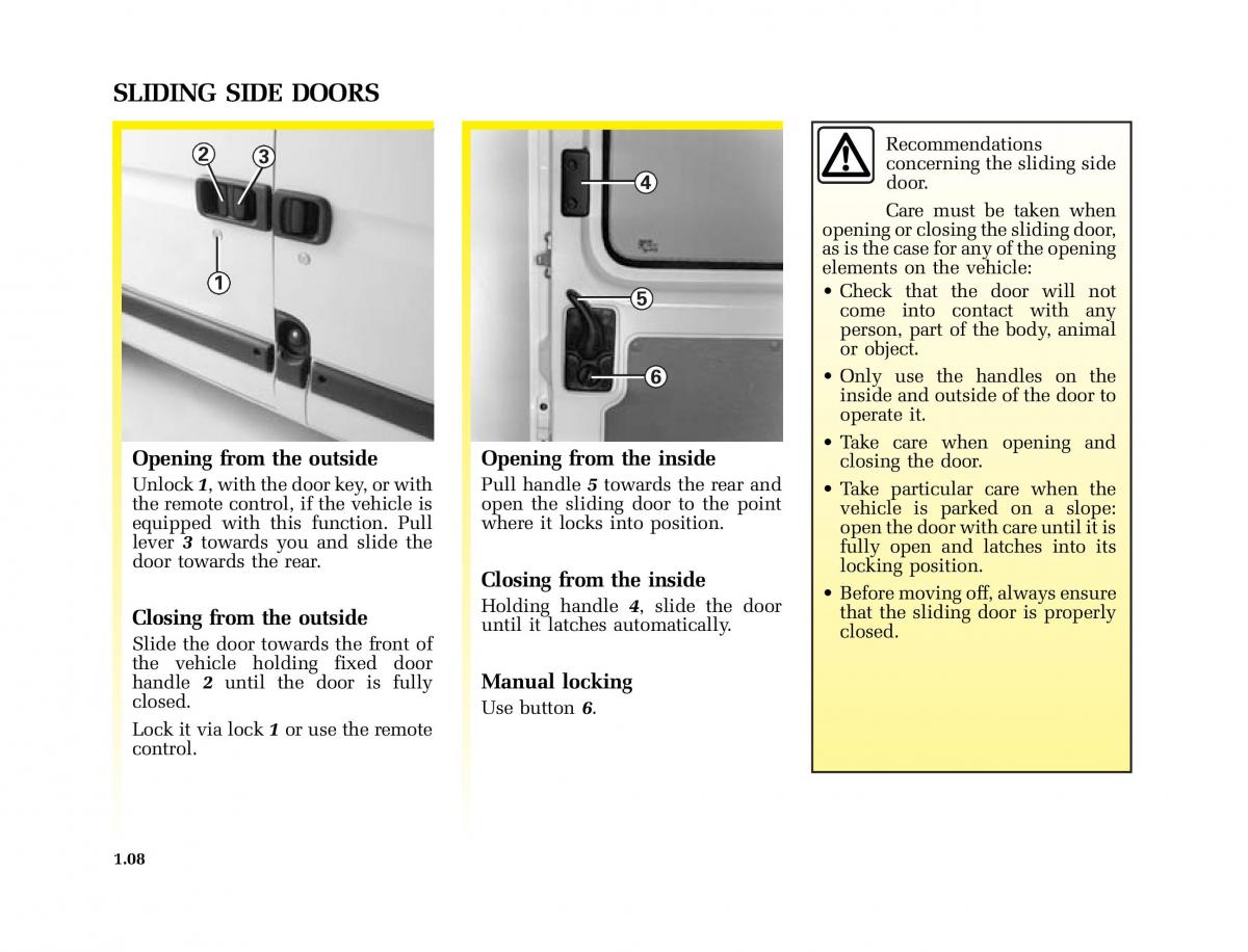 Renault Master II 2 owners manual / page 13