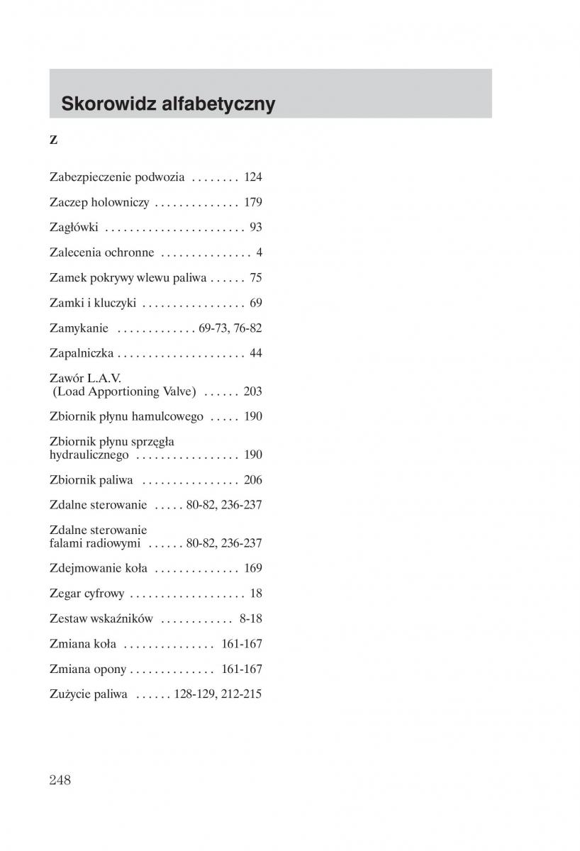 Ford Transit VI 6 instrukcja obslugi / page 250