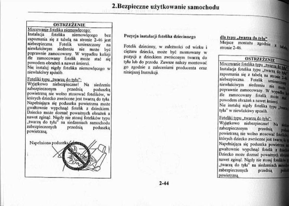 Mazda Premacy I 1 instrukcja obslugi / page 49