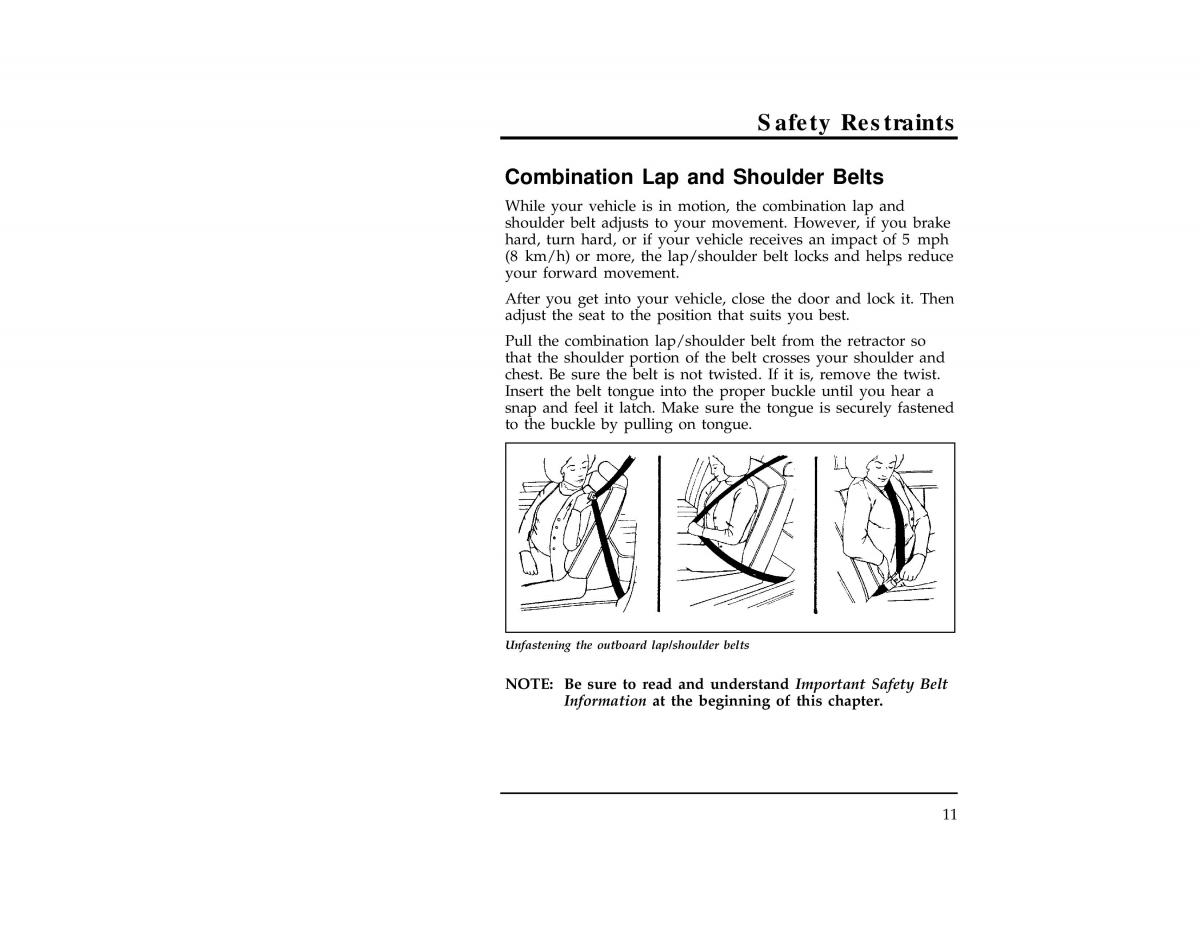 Ford Ranger owners manual / page 13