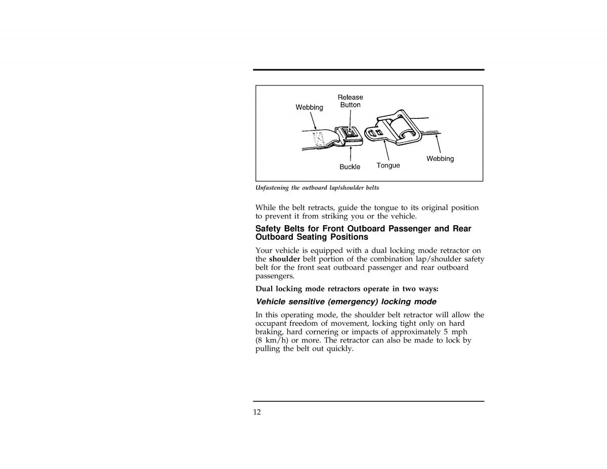 Ford Ranger owners manual / page 14