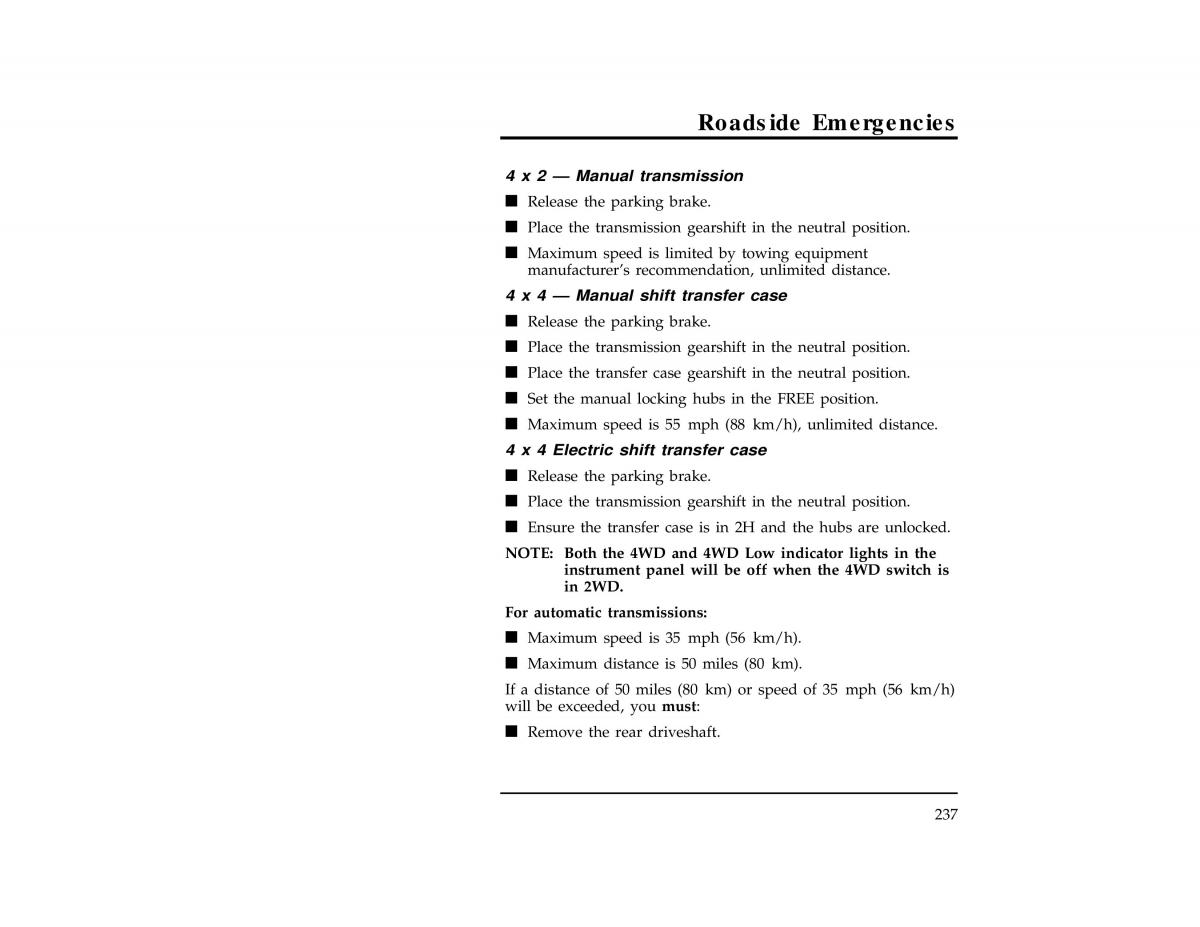 Ford Ranger owners manual / page 237