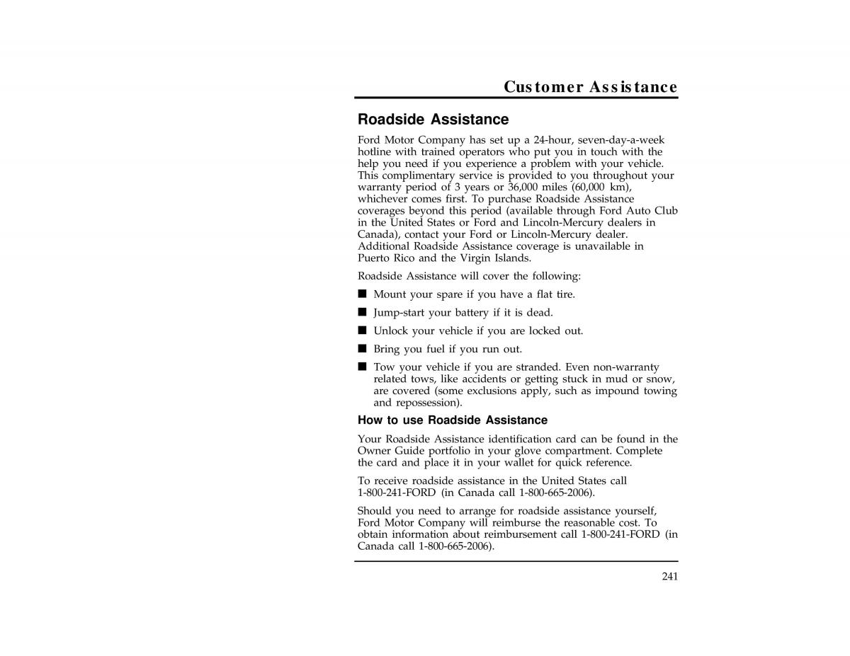Ford Ranger owners manual / page 240