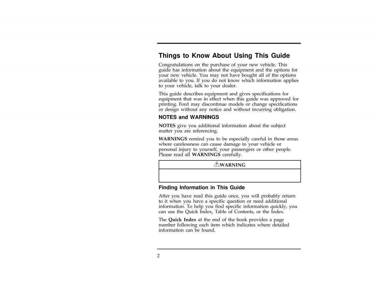 Ford Ranger owners manual / page 5