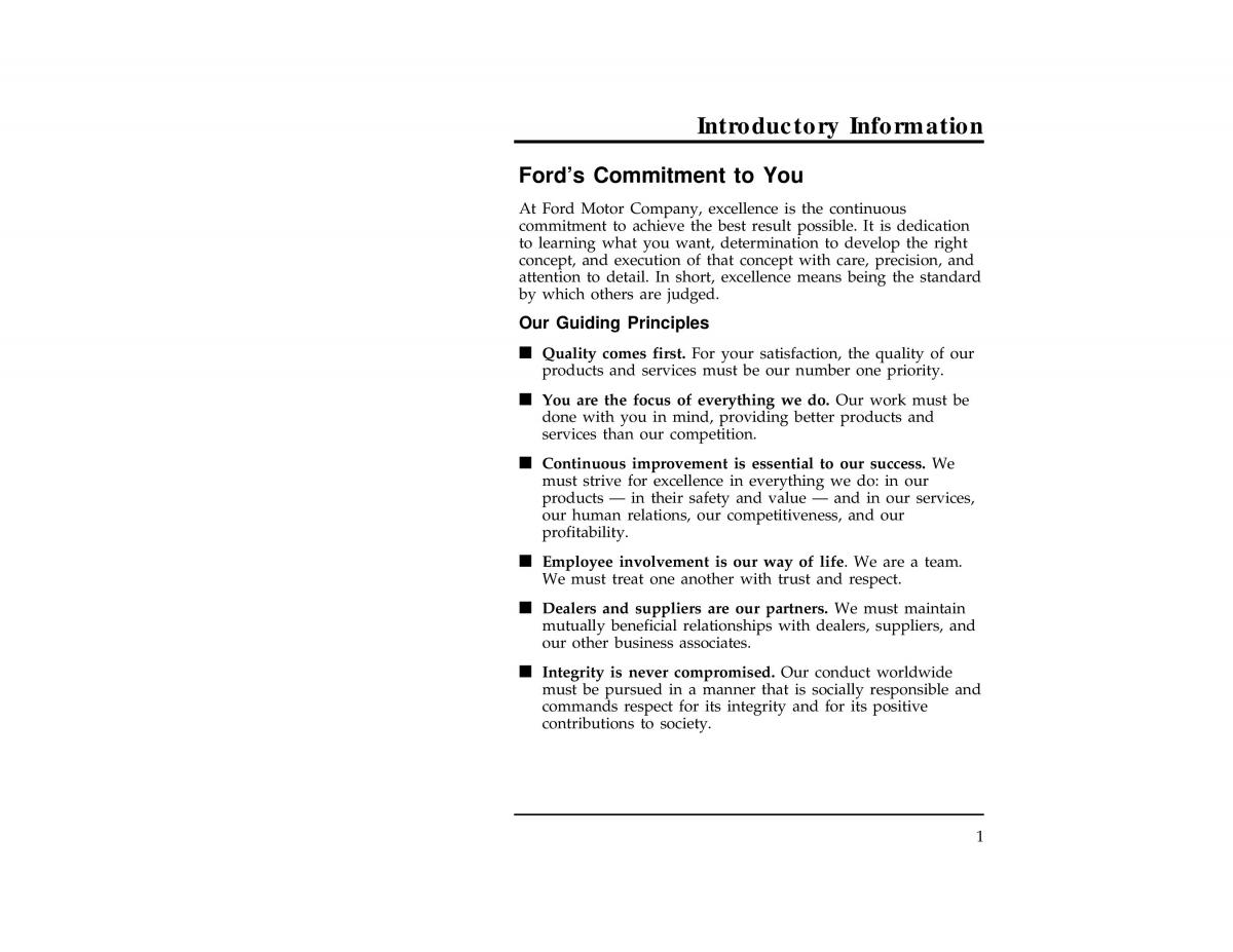 Ford Ranger owners manual / page 4