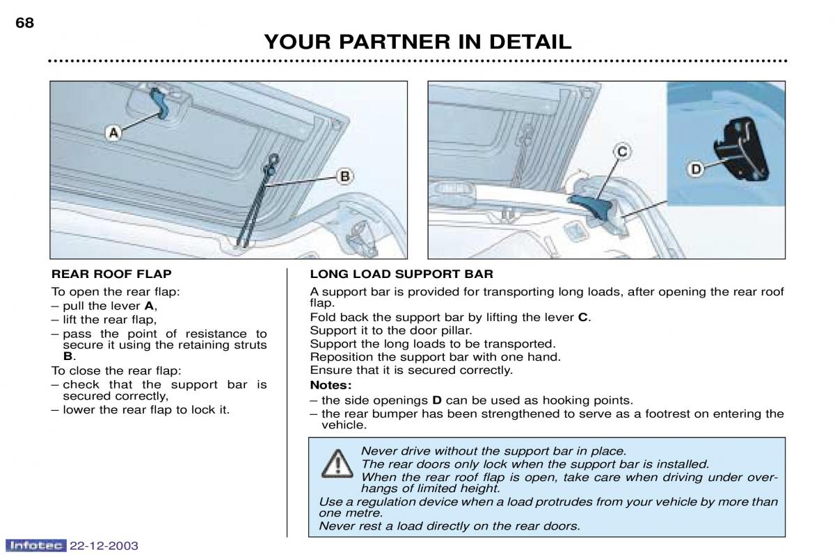 Peugeot Partner I 1 owners manual / page 58