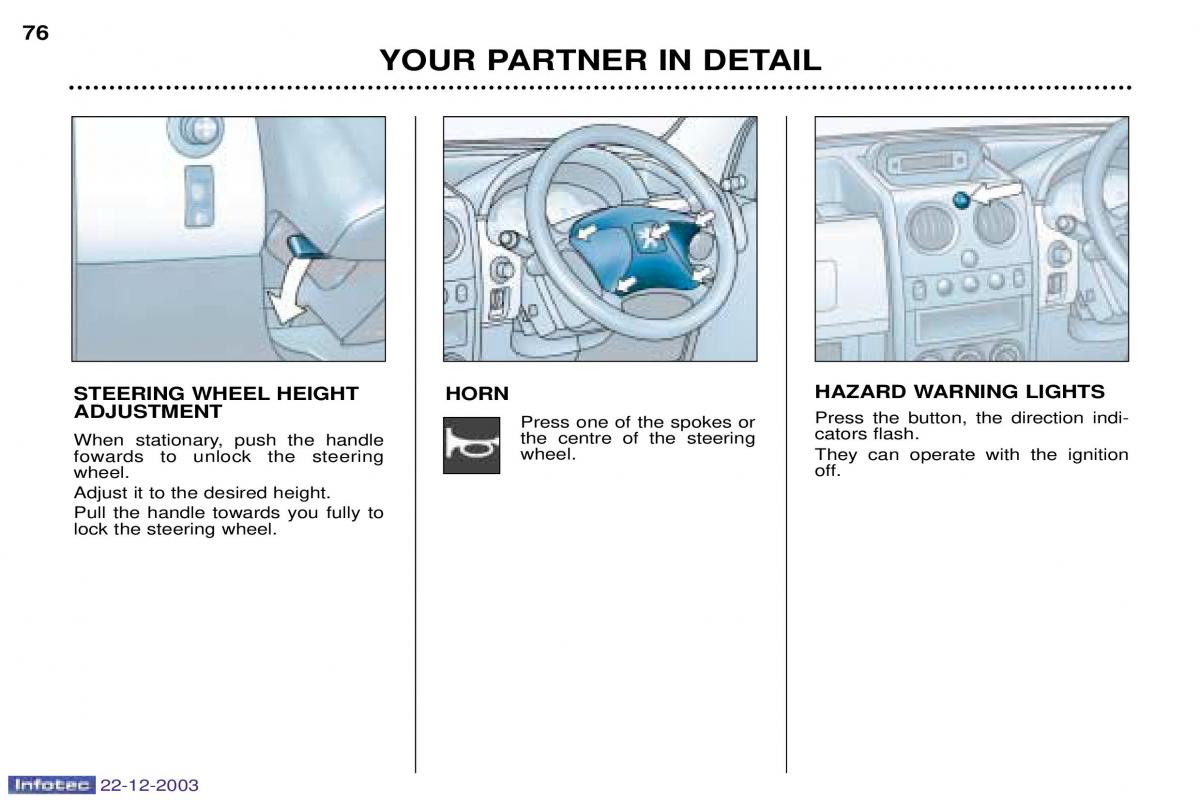 Peugeot Partner I 1 owners manual / page 66