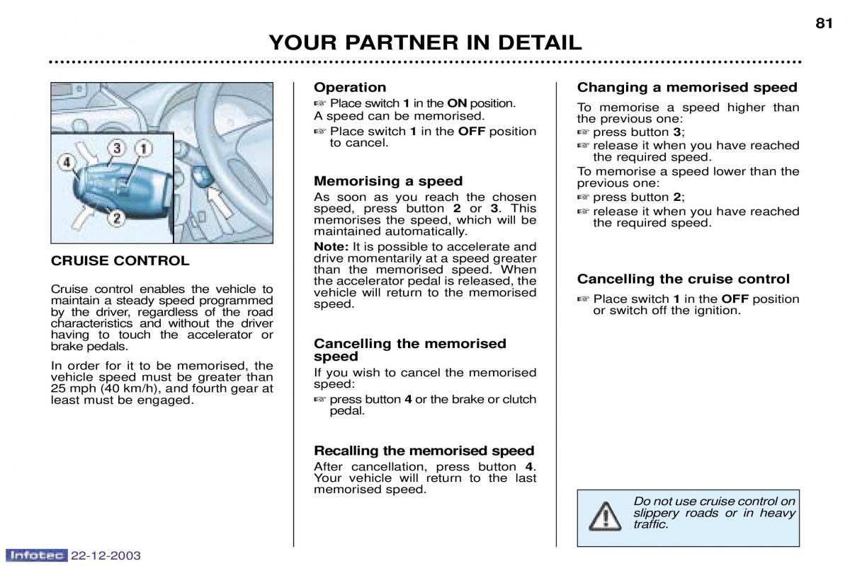 Peugeot Partner I 1 owners manual / page 71