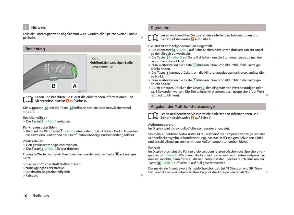 Skoda Citigo Handbuch / page 14