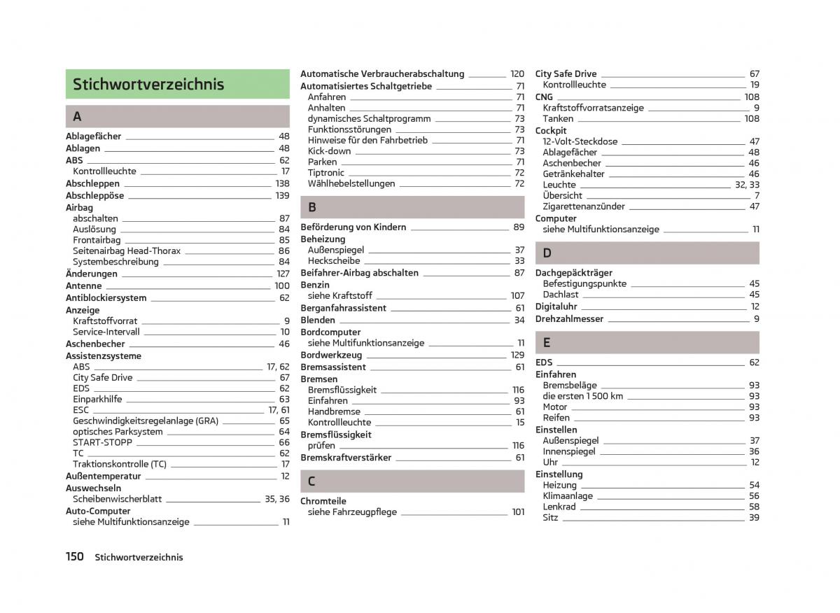 Skoda Citigo Handbuch / page 152