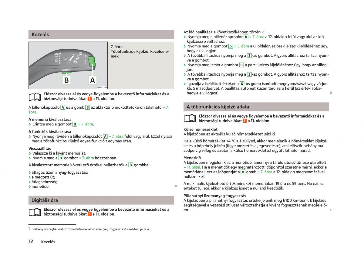 Skoda Citigo Kezelesi utmutato / page 14