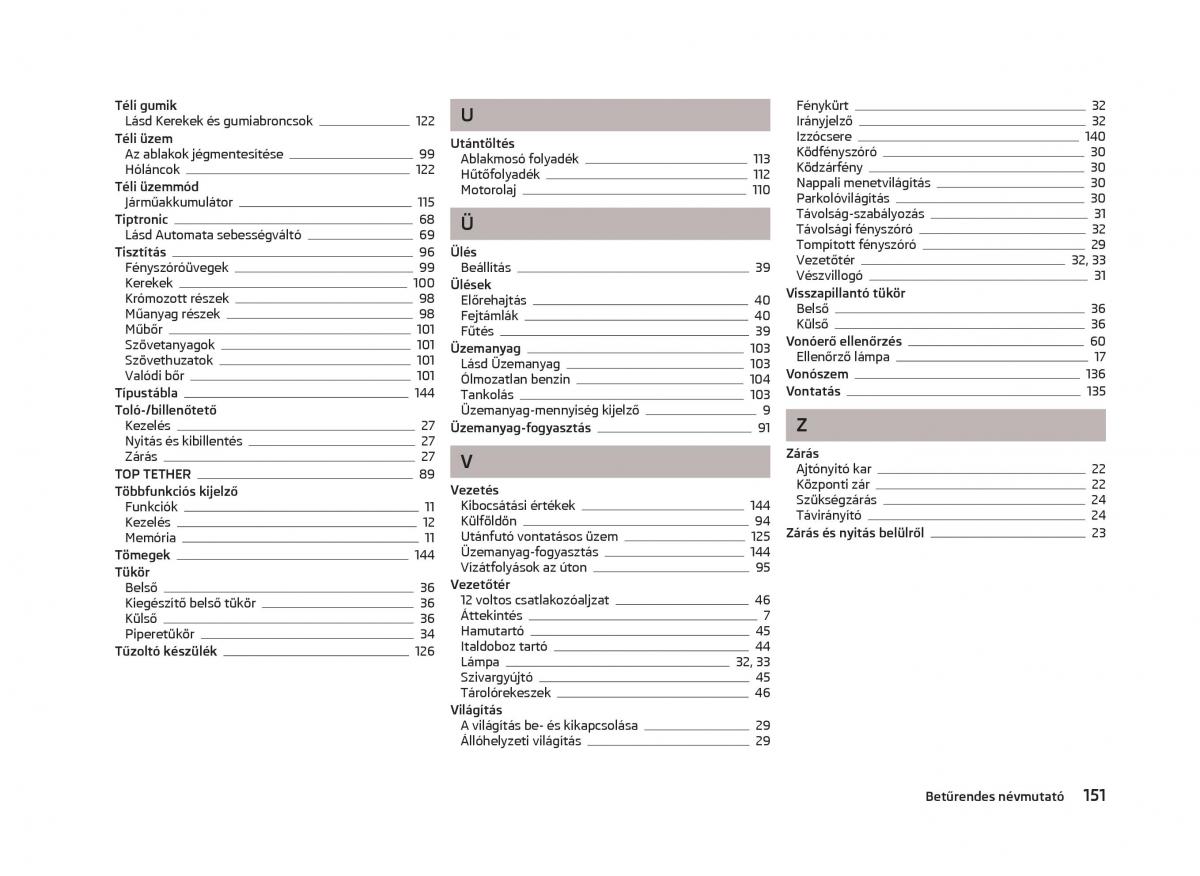 Skoda Citigo Kezelesi utmutato / page 153