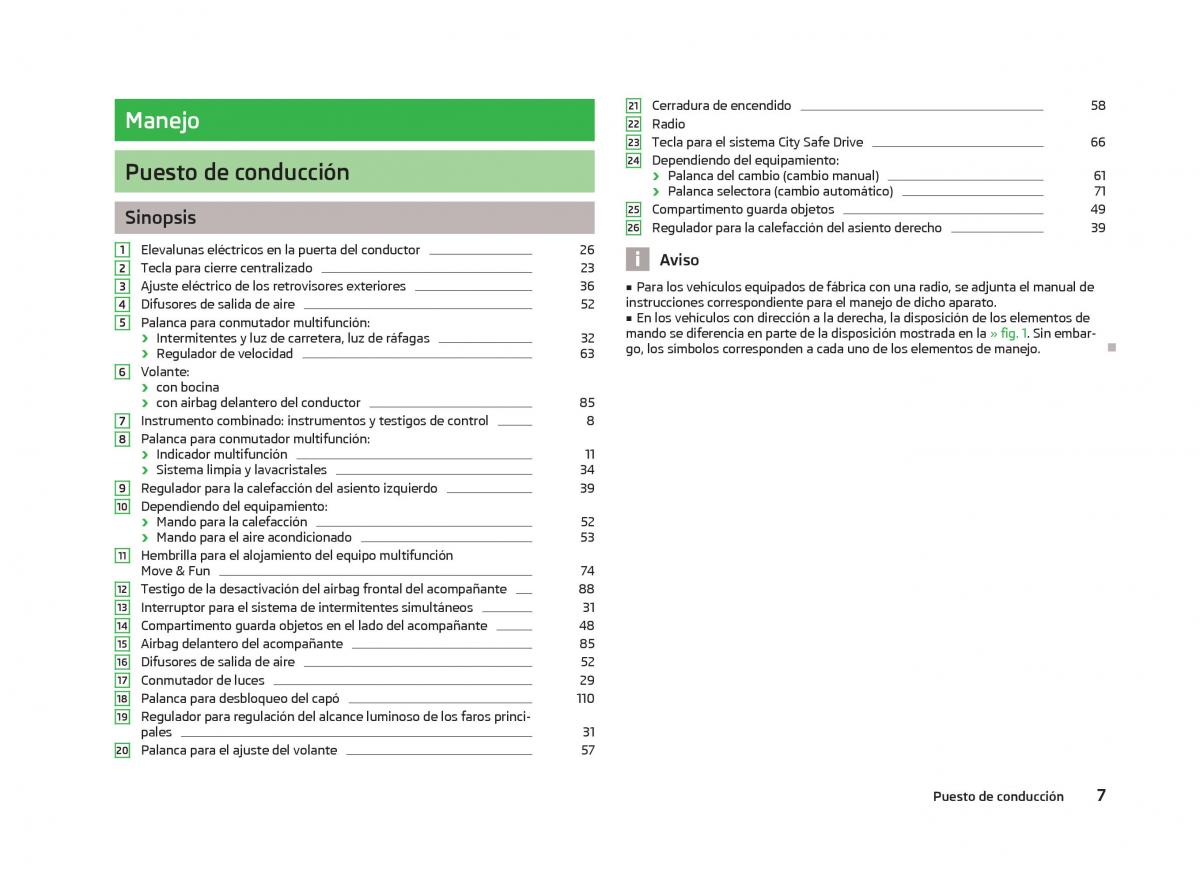 Skoda Citigo manual del propietario / page 9