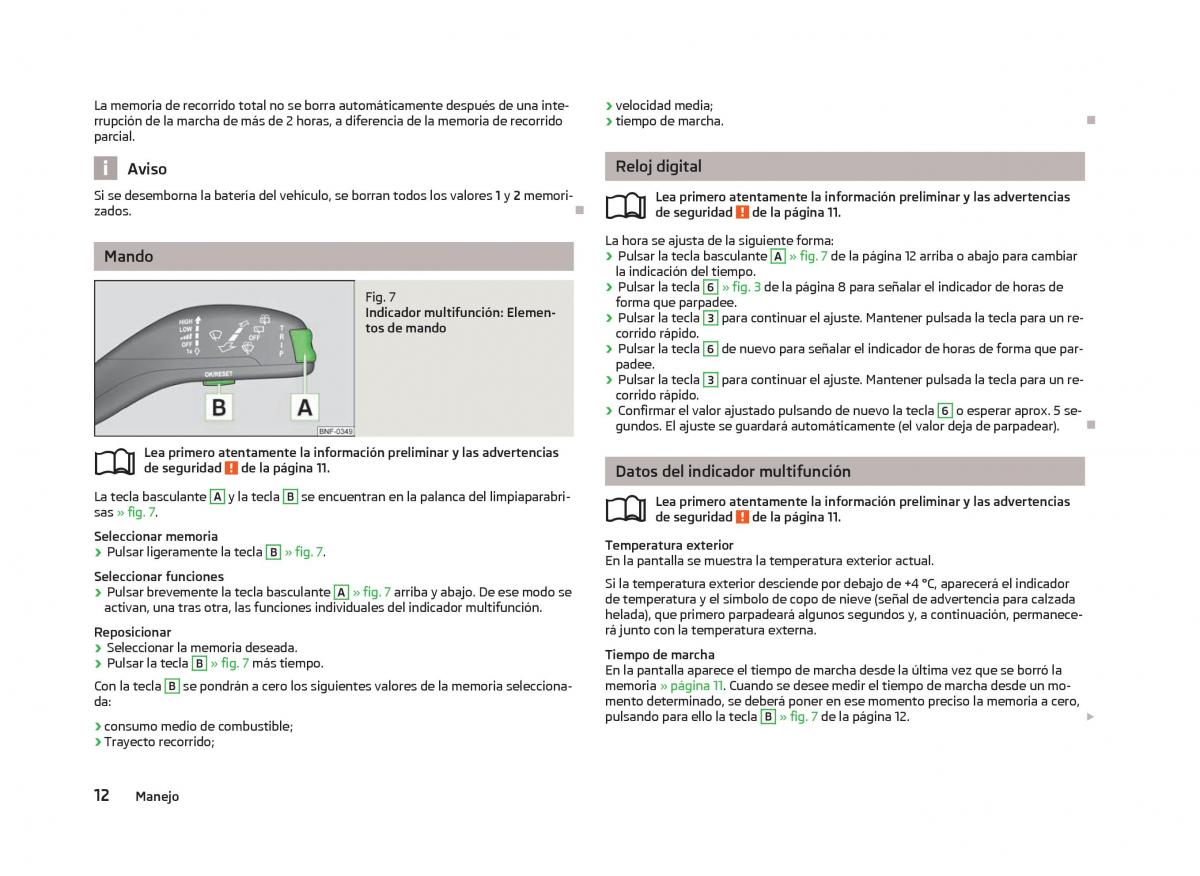 Skoda Citigo manual del propietario / page 14