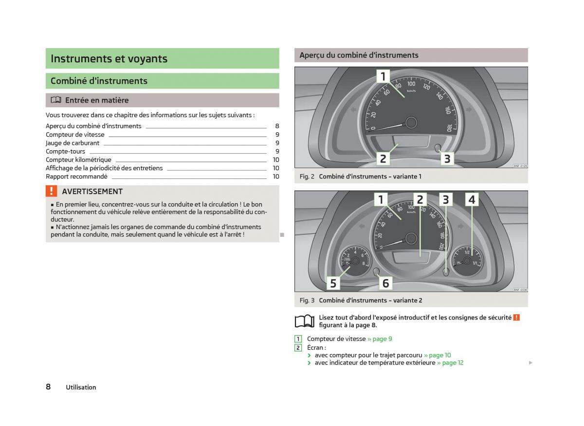 Skoda Citigo manuel du proprietaire / page 10