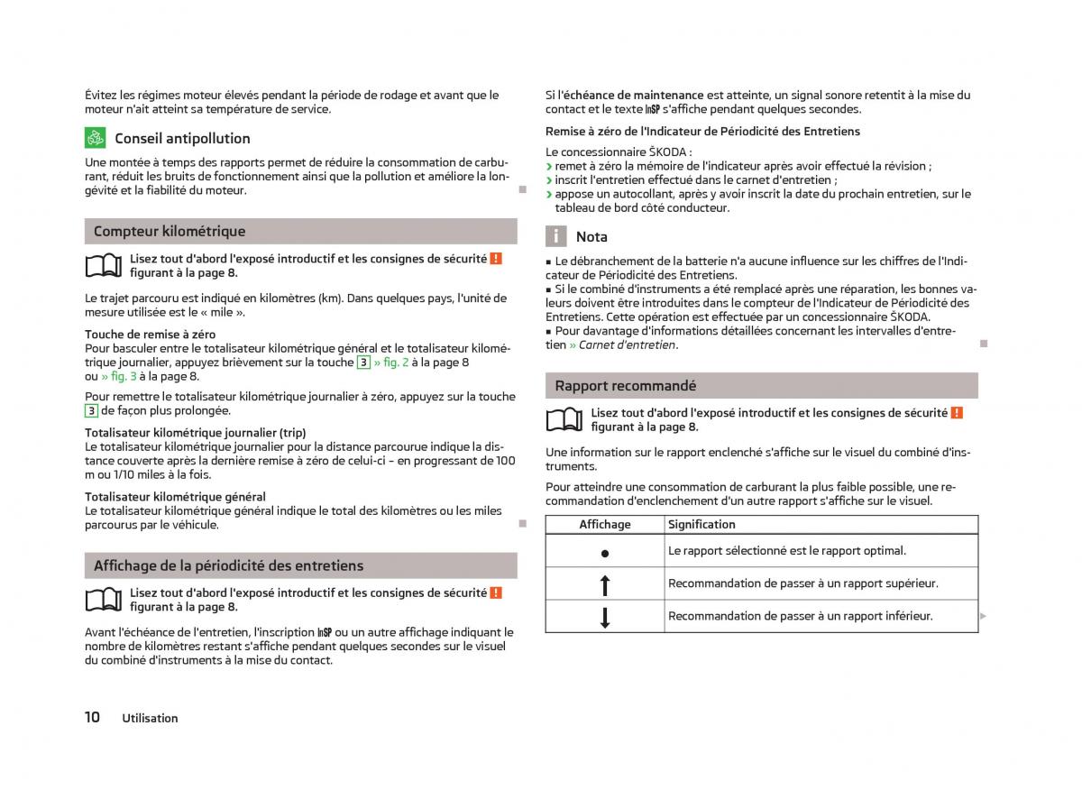 Skoda Citigo manuel du proprietaire / page 12