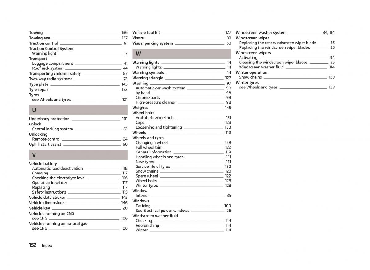 Skoda Citigo owners manual / page 154