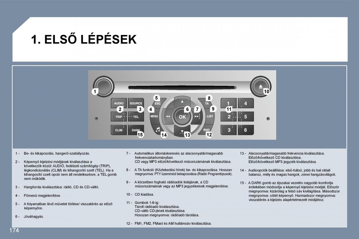 Peugeot 407 Kezelesi utmutato / page 193