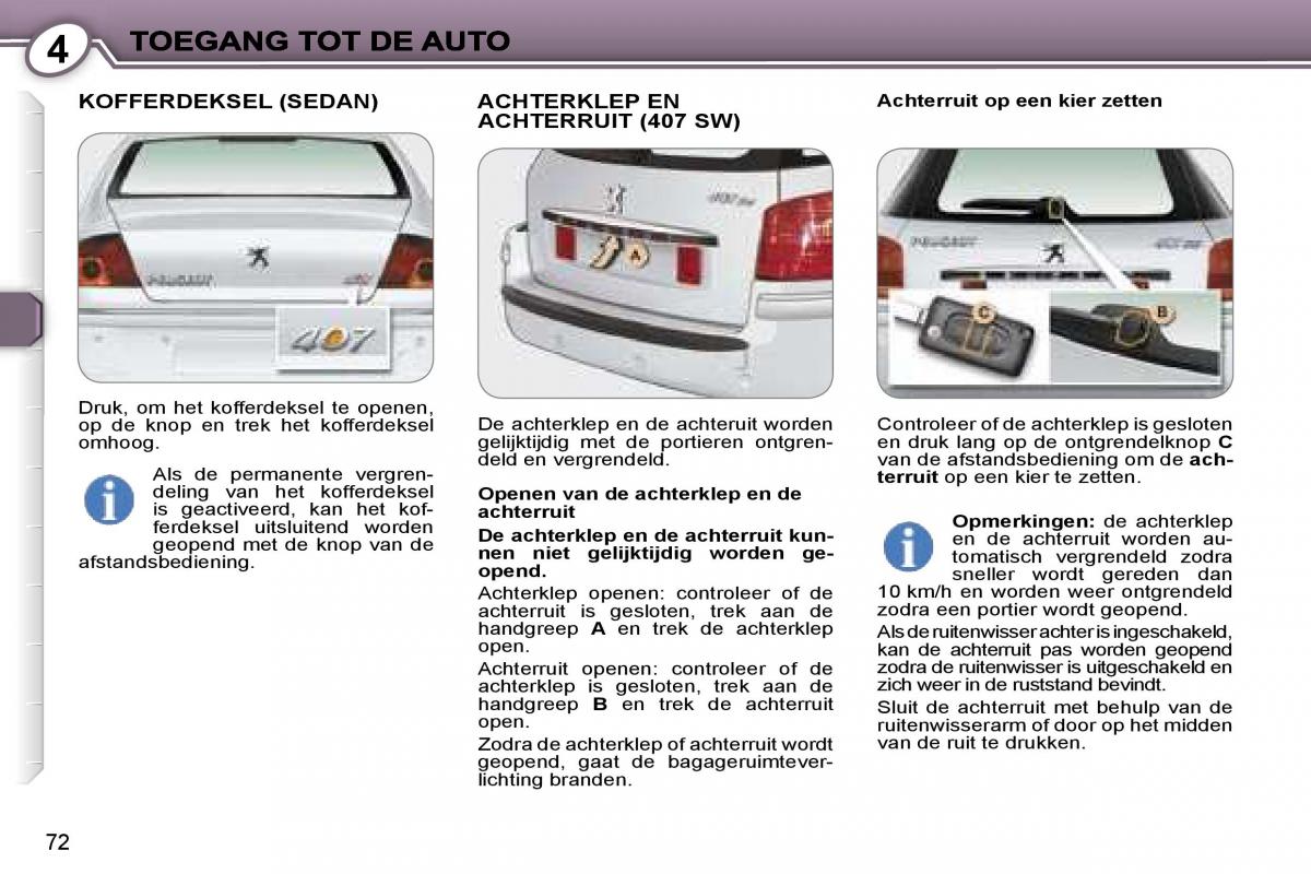 Peugeot 407 handleiding / page 75