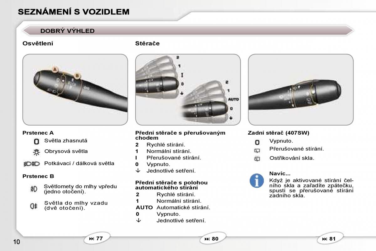 manual  Peugeot 407 navod k obsludze / page 7