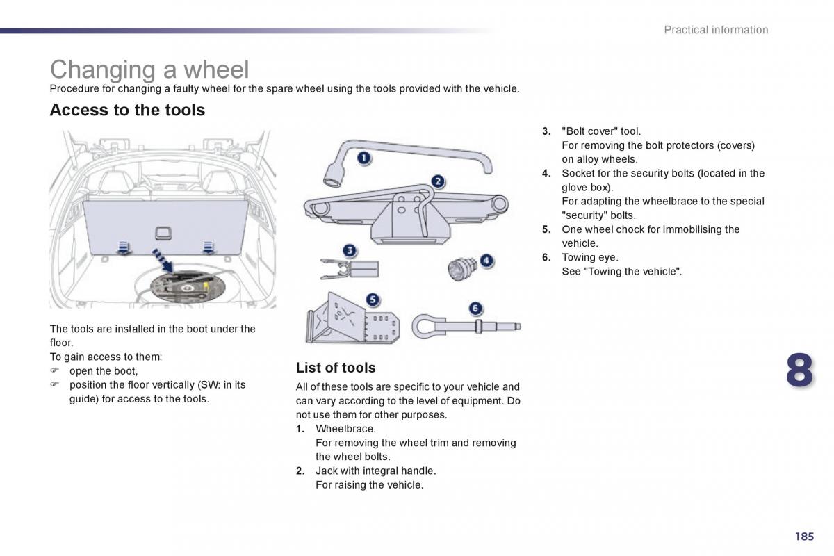 Peugeot 508 owners manual / page 187