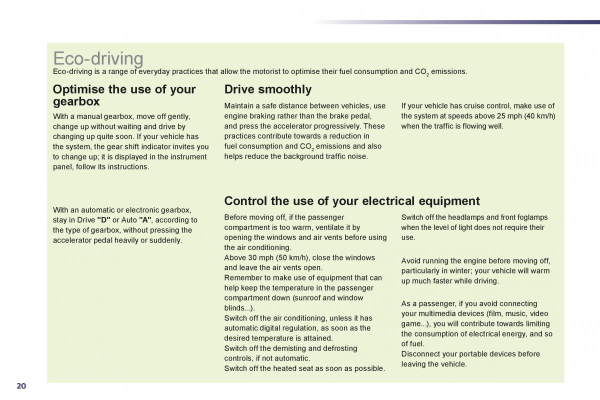 Peugeot 508 owners manual / page 22