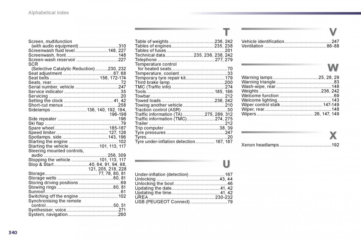 Peugeot 508 owners manual / page 342