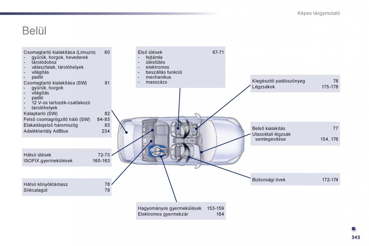 Peugeot 508 Kezelesi utmutato / page 345