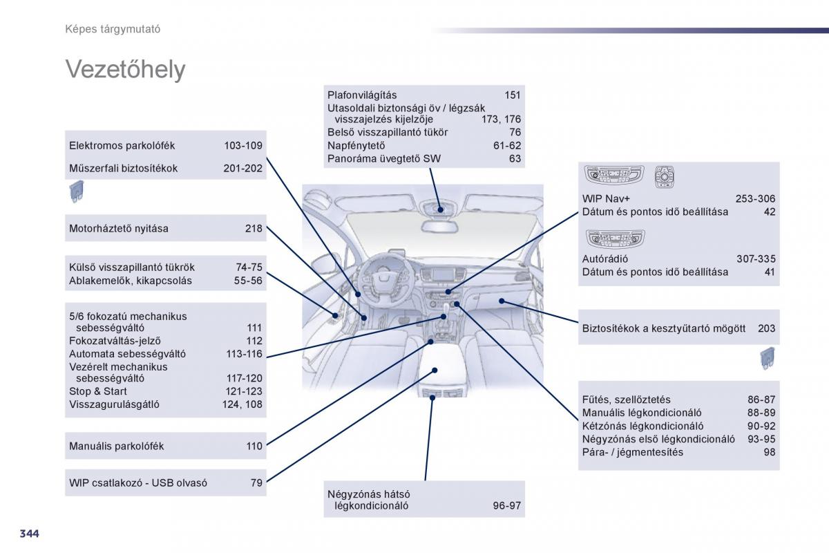 Peugeot 508 Kezelesi utmutato / page 346