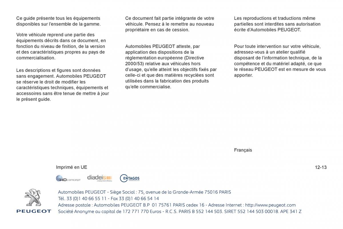 Peugeot 508 manuel du proprietaire / page 351