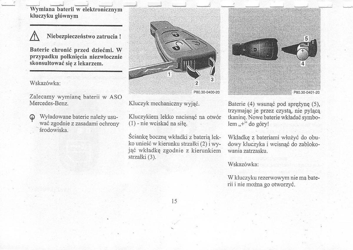 Mercedes Benz CLK W208 instrukcja obslugi / page 17