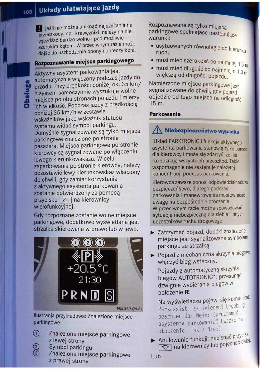 Mercedes Benz B Class W245 instrukcja obslugi / page 109
