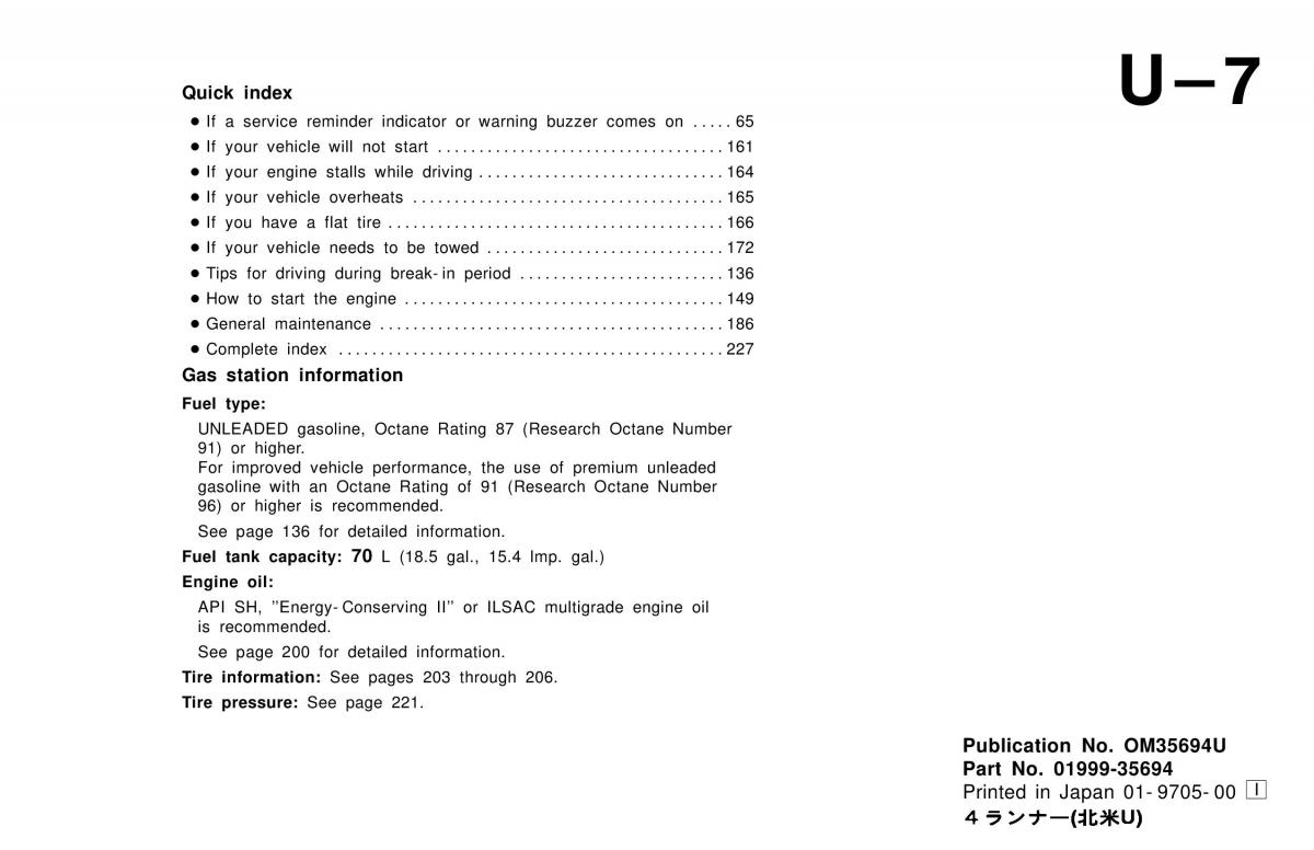 Toyota 4Runner 3 III N180 owners manual / page 1