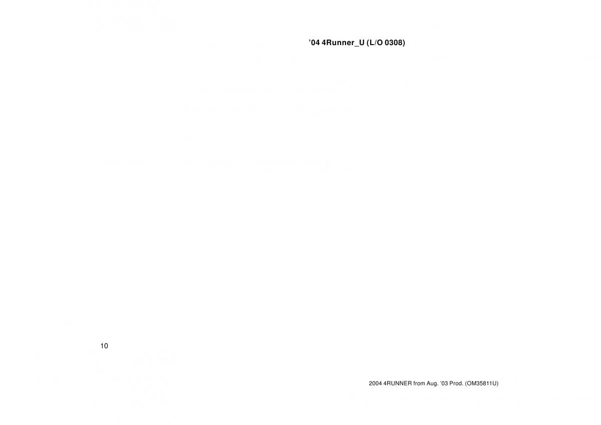 Toyota 4Runner 4 IV N210 owners manual / page 10