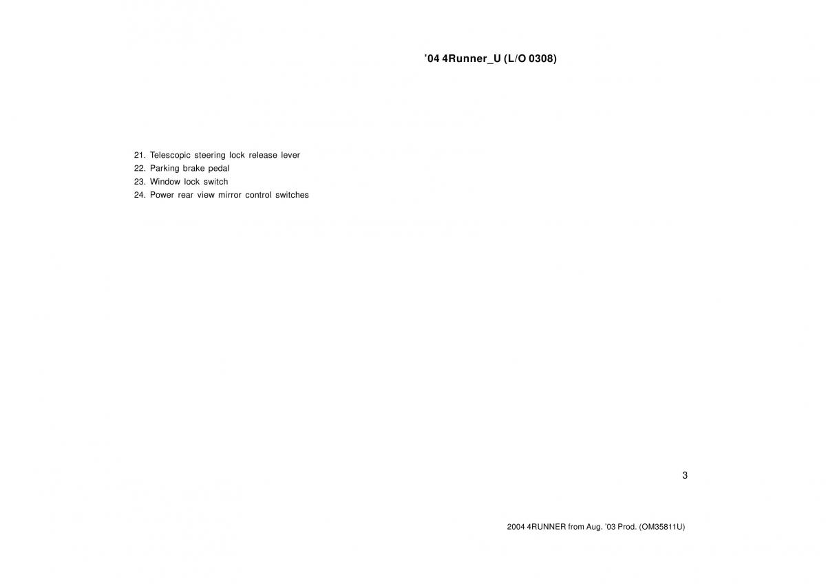 Toyota 4Runner 4 IV N210 owners manual / page 3
