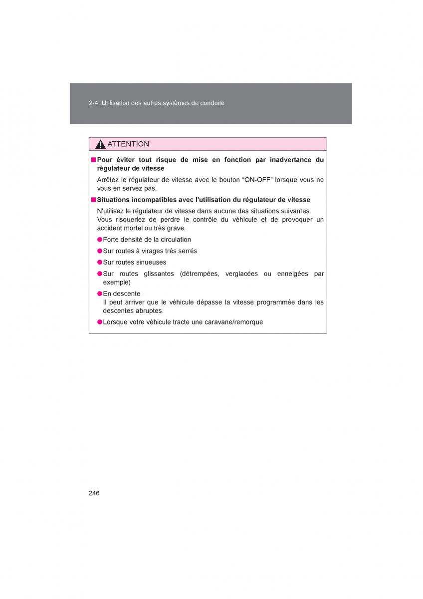 Toyota 4Runner 5 V N280 manuel du proprietaire / page 248