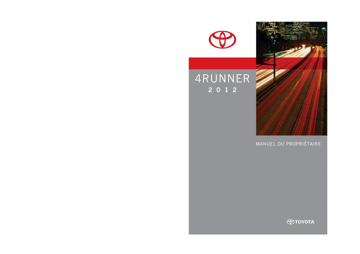 Toyota 4Runner 5 V N280 manuel du proprietaire / page 1