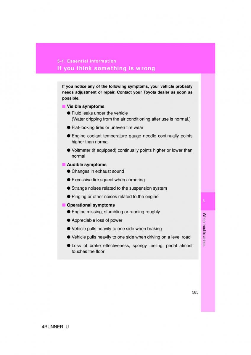 Toyota 4Runner 5 V N280 owners manual / page 550