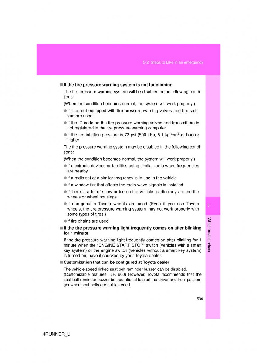Toyota 4Runner 5 V N280 owners manual / page 564